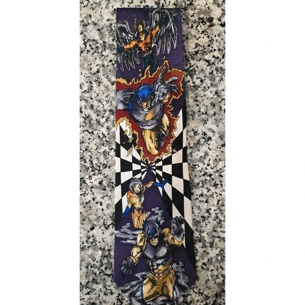 RARE Vintage SATURN'S RANGERS Silk Tie Comics Neck Tie‎